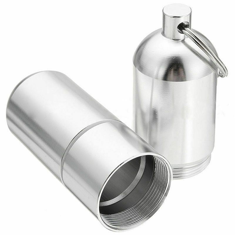 Aluminium Metal Capsule Box Waterproof Bag Camp Portable