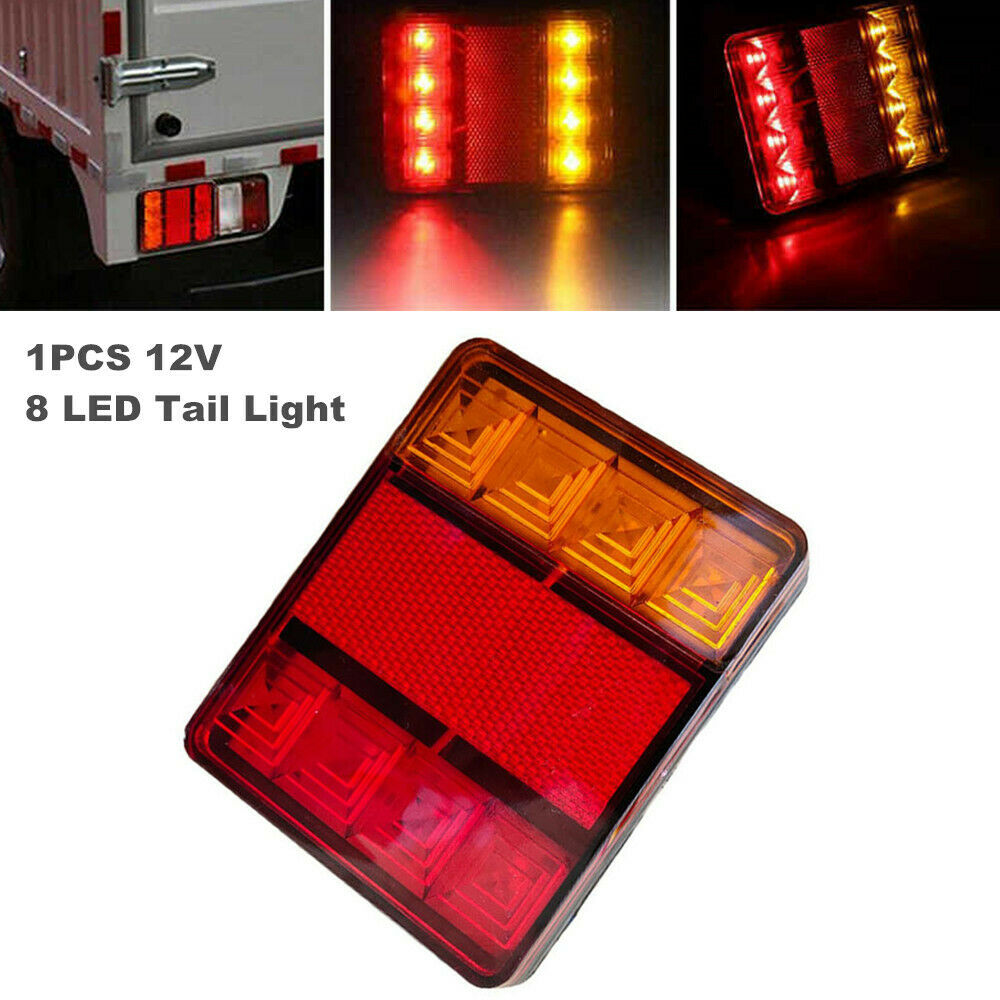 Trailer Engineering Vehicle Truck 12V 8 LED Tail Light Daytime Running Red Lamp