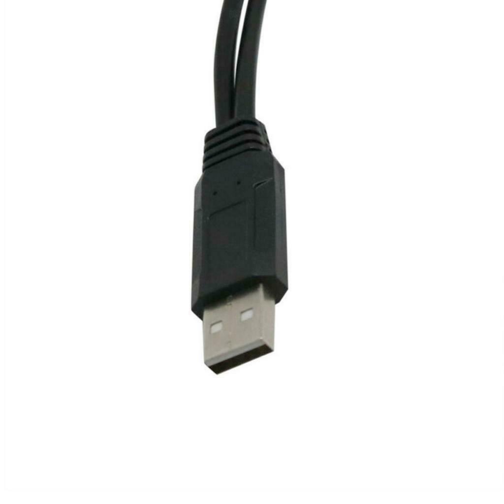 20CM USB 2.0 Dual Power Charge Cable USB Power Y Adapter Male To Female Cord