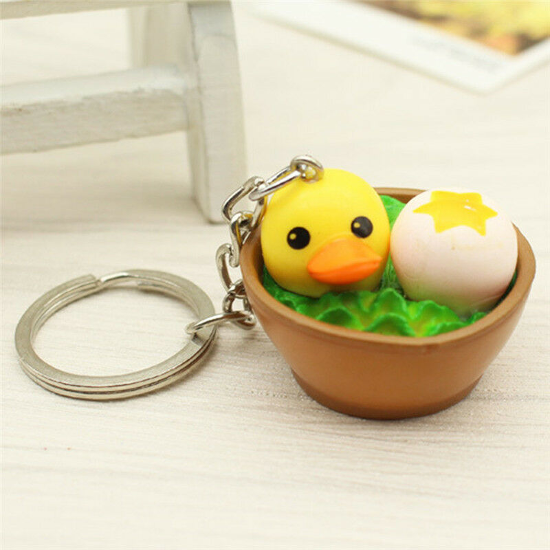 Cute Yellow Duck Keychain Cartoon Animal Bag Hanging Pendant Keychain Keyr.l8