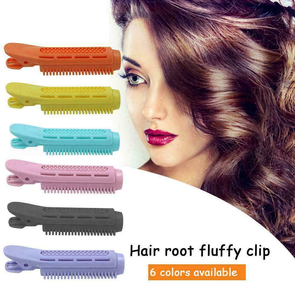 6pcs Hair Root Fluffy Clip Set Hair Curler Clamps Perm Rods Hair Rollers @