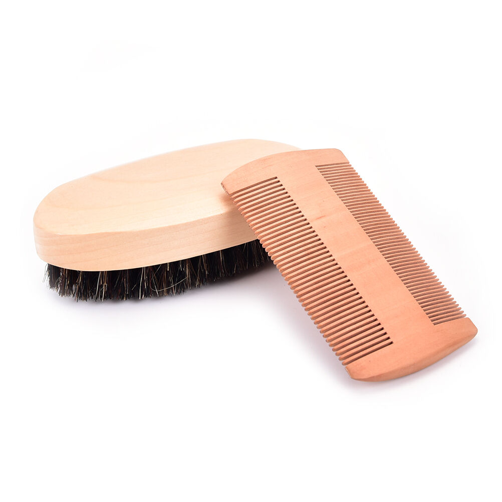 Wholesale Boar Bristle Beard Brush and Comb, Beard Comb Kit Mens Grooming EBB SJ
