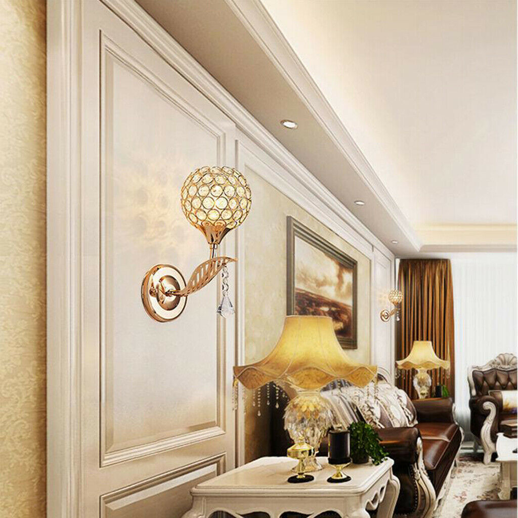 Crystal Wall Light Bedroom E27/26 Socket Sconce Cafe Hotel Lighting Fixture