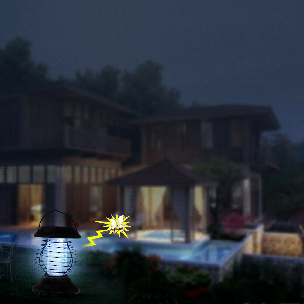 Portable Solar LED Mosquito Killer Hanging Lamp Insect Bug Trap Zapper Office