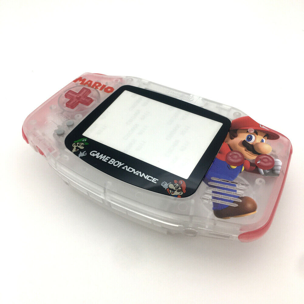 Clear White SUPER MARIO 2 Housing Shell case Cover Kits For Game Boy Advance GBA