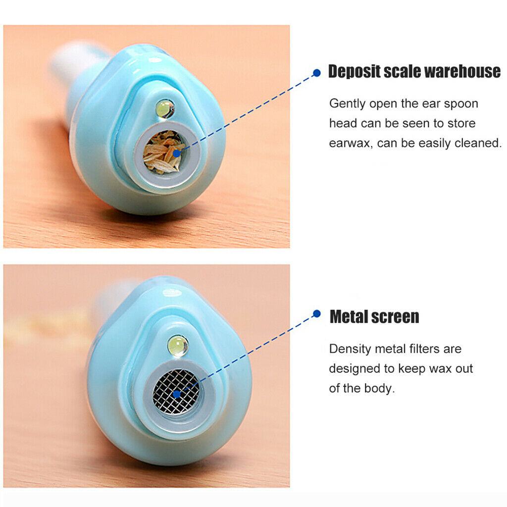 Portable Vacuum Earwax Remover Safe Ear Cleaner Tool Kit with LED Light