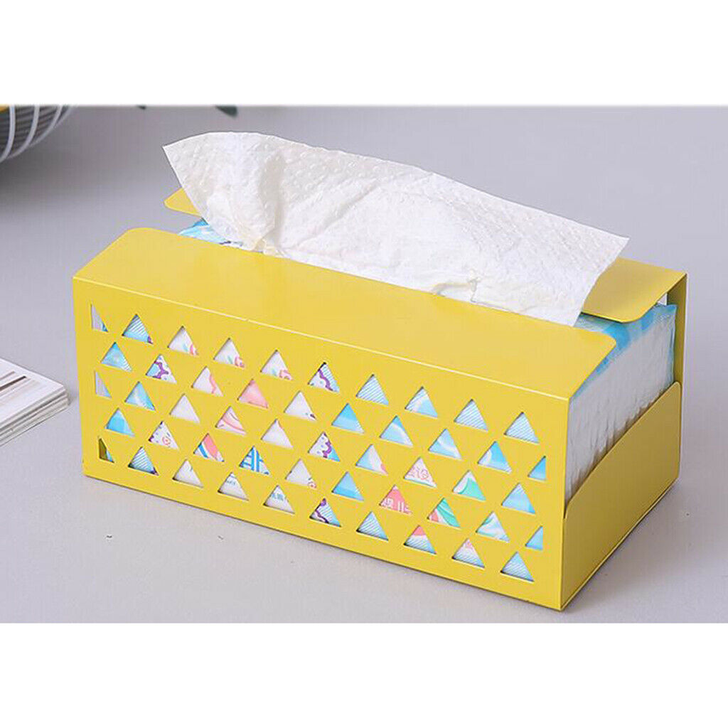 Tissue Box Holder, Retangular Napkin Holder Paper Case Dispenser Yellow L