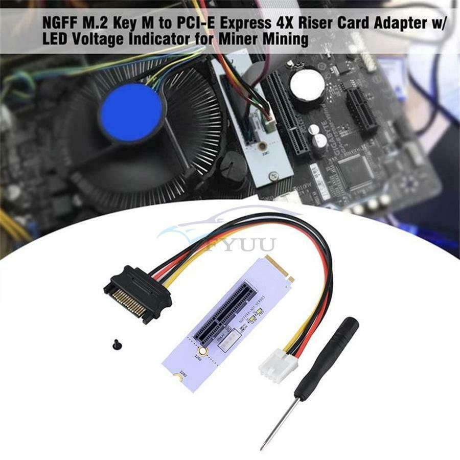 2x PCI-E 4X To NGFF M.2 B+M Key Adapter Card Support M.2 Slot 3 PCI-E-Based Slot