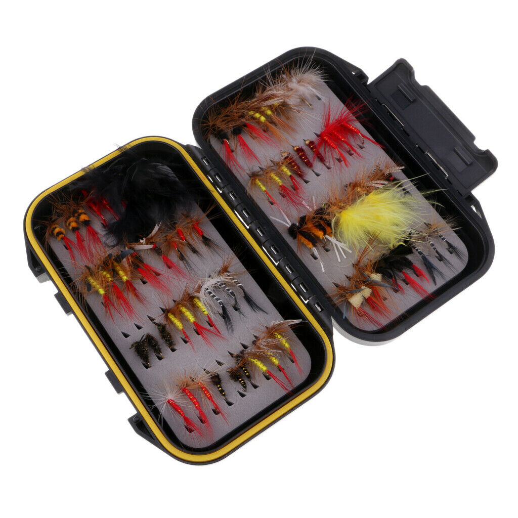 72pcs Wet / Dry Fly Fishing Lures Stream Fishing Flies Assortment