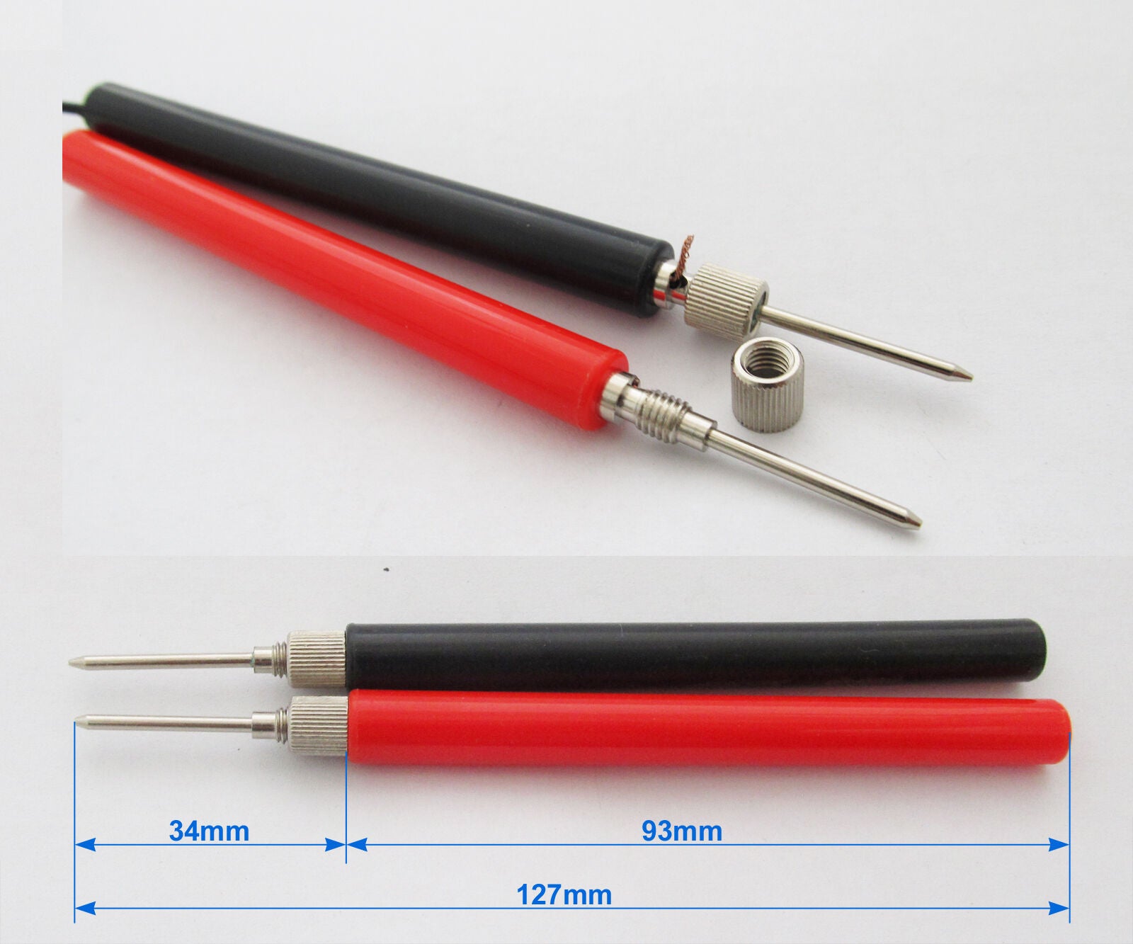 8pcs DIY Multimeter Test Probe without Cable Assemble & No Solder Long Handle