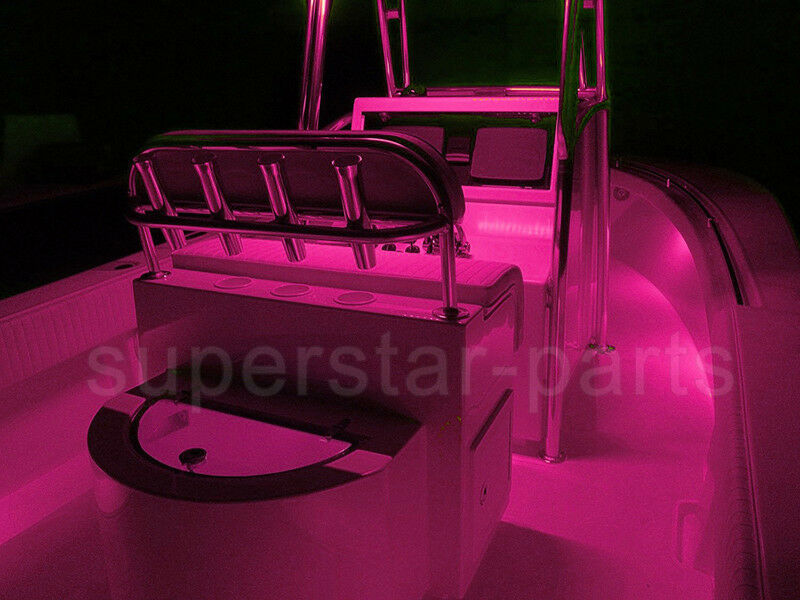 4X Pink LED Boat Light Waterproof Outrigger Spreader Transom Underwater Troll