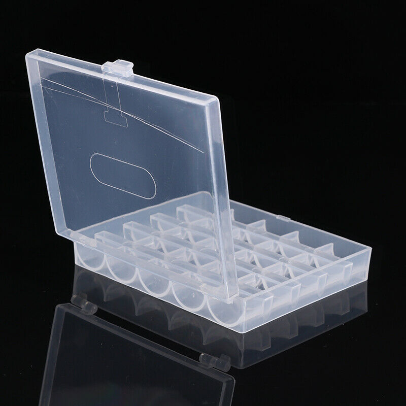 25 Spools Bobbins Sewing Machine Bobbin Case Organizer Storage Clear Box TooBDA
