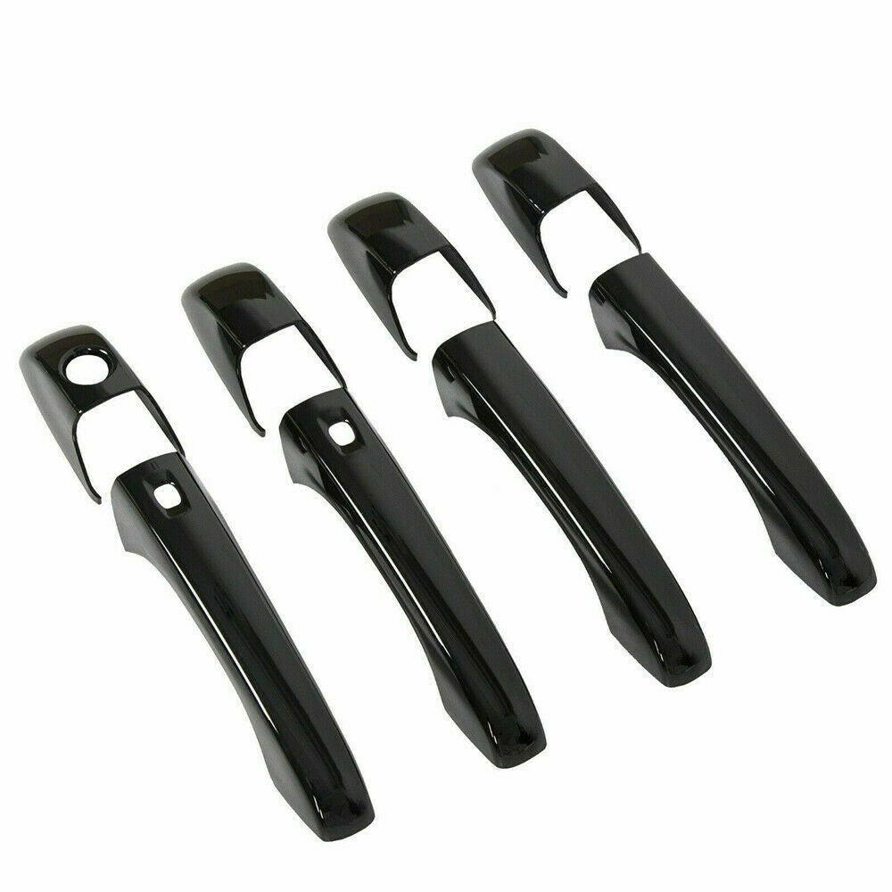 Black Mirror Covers+Door Handle Covers For Jeep Grand Cherokee For Dodge Durango