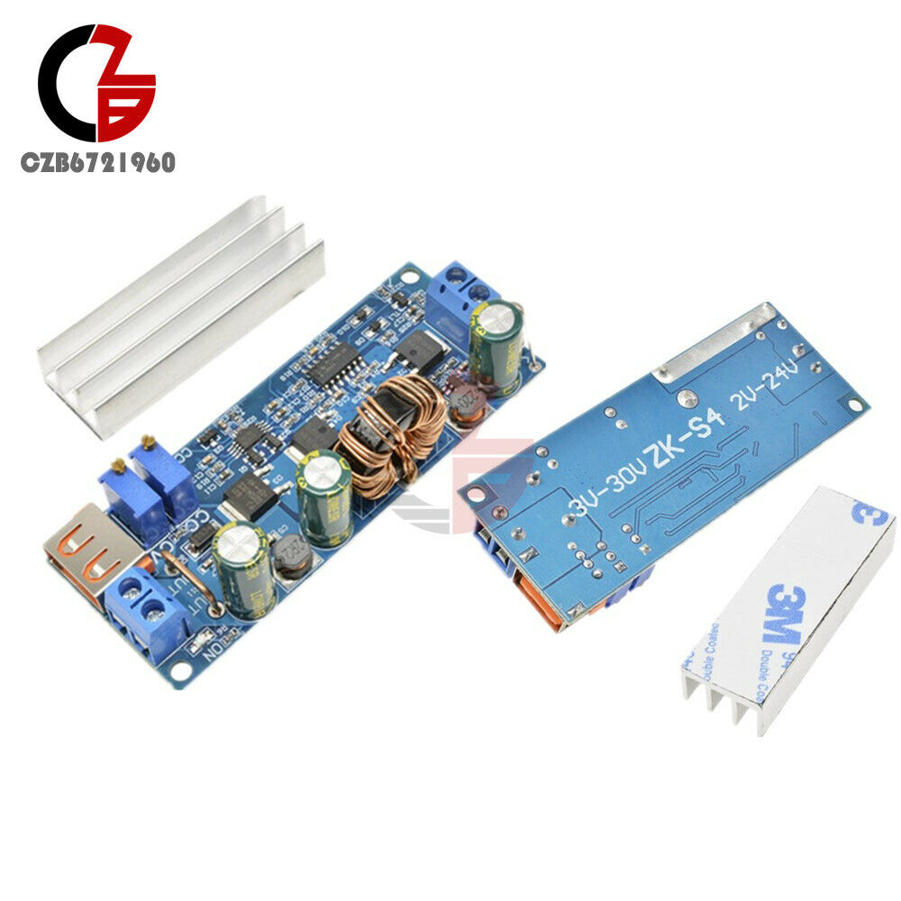 USB DC DC Step Up Boost Converter 2-24V to 3-30V 4A 80W CC CV Power Module CC