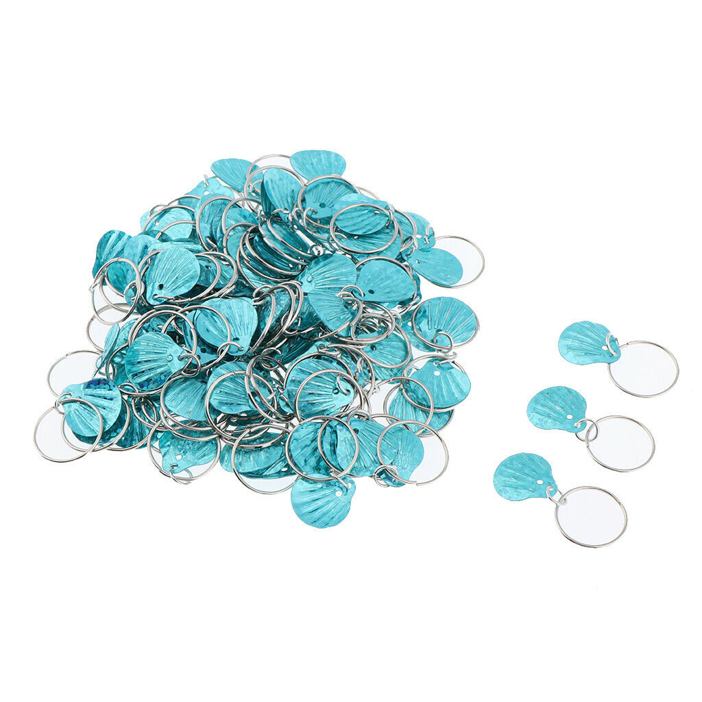 100Pcs Hair Dreadlock Bead Braid Decor Jewelry Rings Hair Pendants Lake Blue
