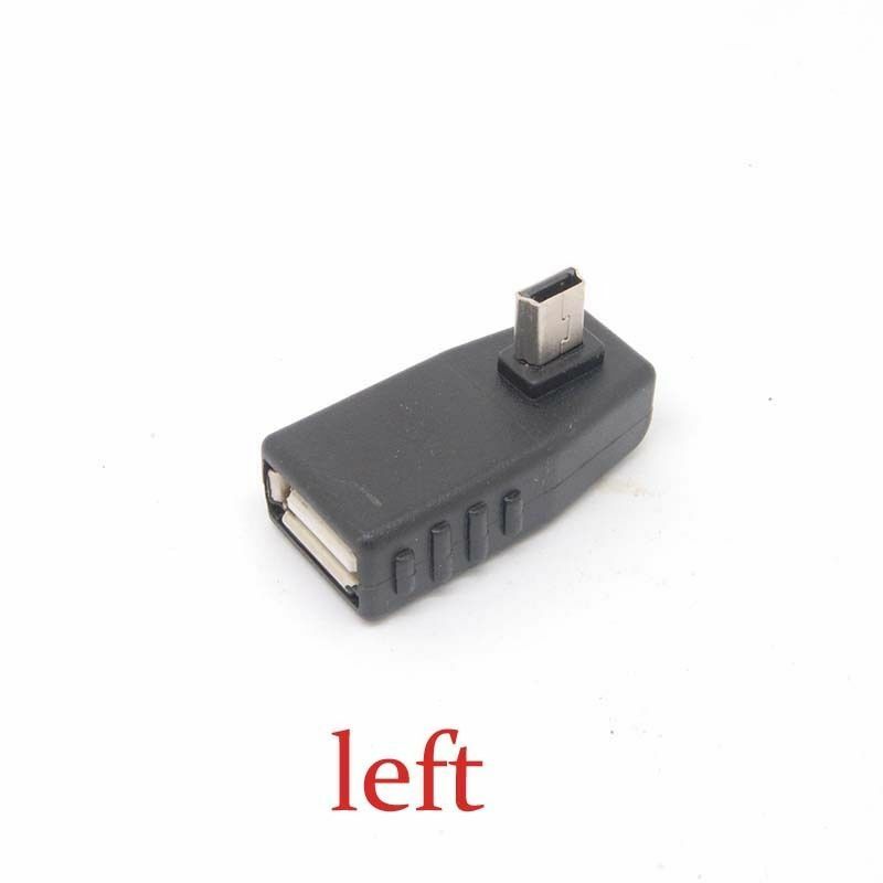 50pcs 90 Degree left  A Female to 5-pin B Male Mini USB OTG Host adapter USB2.0