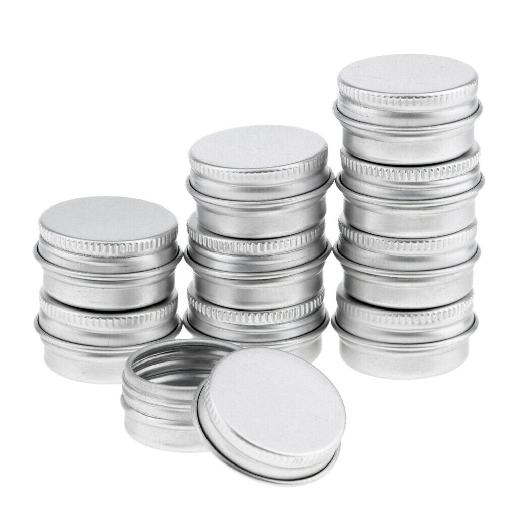 10 Packs 5ml/5g Aluminum Tin Jars Cosmetic Empty Screw Lid Containers Lip Balm