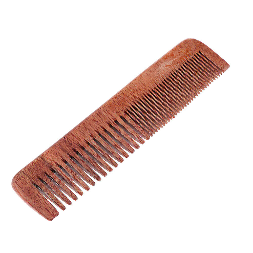 2pcs Premium Handmade Wide/Fine Teeth Wood Comb Pocket Hair Brush Men Gifts