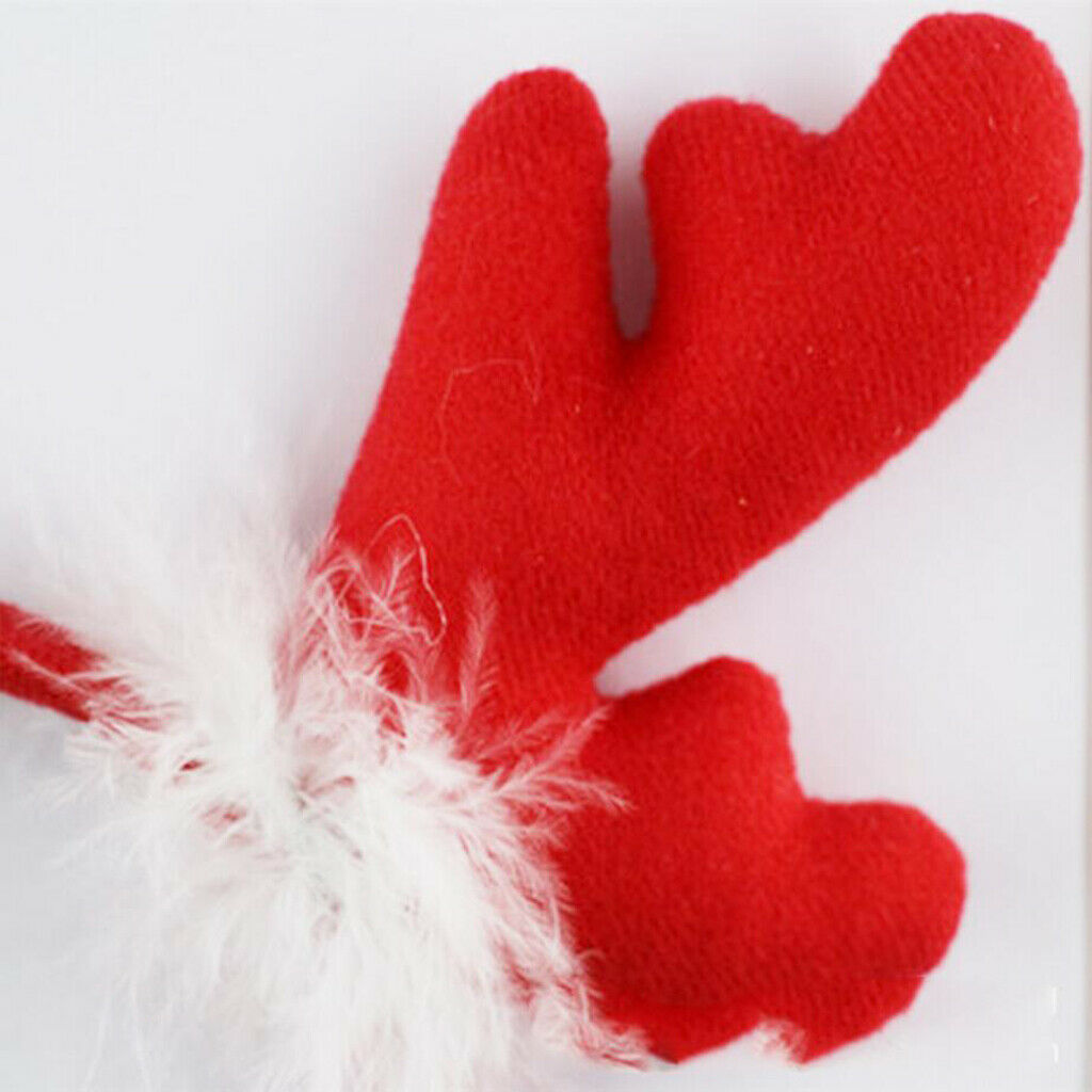 Christmas Reindeer Antler Headband Festival Party Decorations Brown + Red