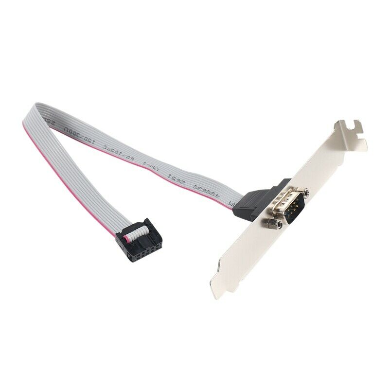 1 Port 28cm DB9 Serial Port Bracket to 10 Pin Header - Low Profile (PLATE 9M16D4