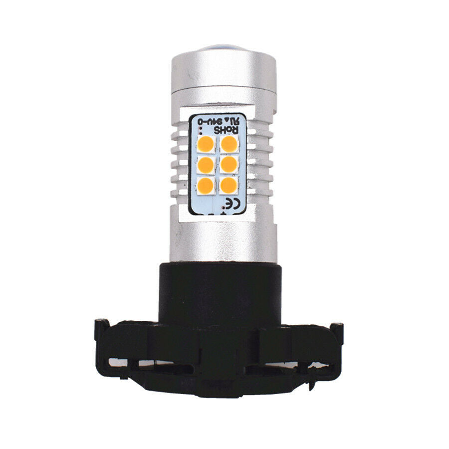 1 Pair 12V DC 21-SMD PY24W Amber CAN-bus Error Free LED Car Turn Indicator Bulb