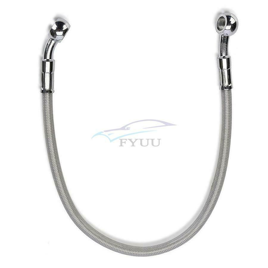 1PC 17.72" Motorcycle Stainless Steel Braided Hydraulic Brake Oil Hose Universal