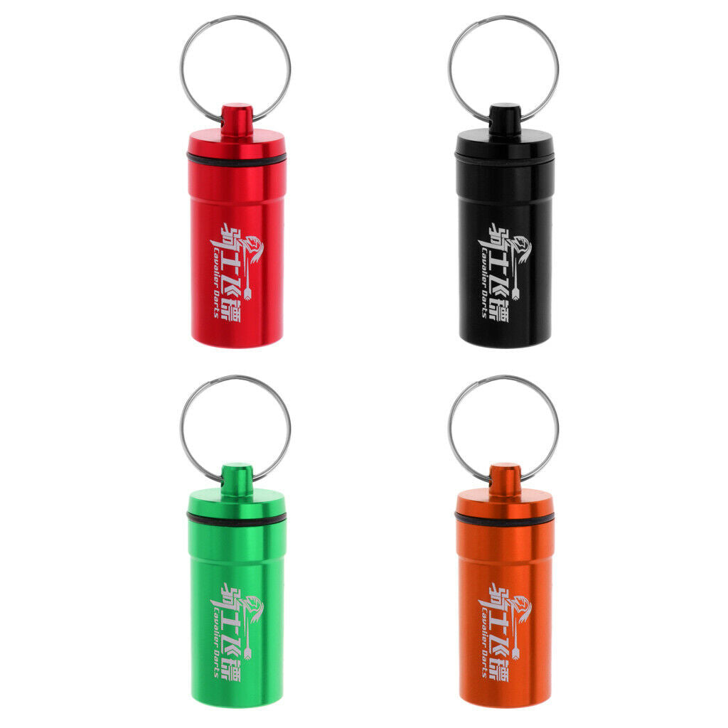 4 Pieces Aluminum Alloy Dart Supplies Case Floating Keyring Holder with Ring