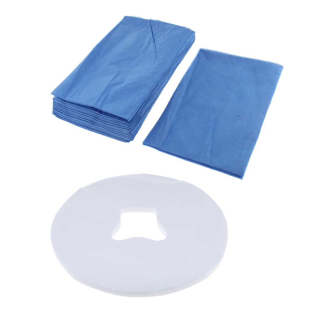 20 Pcs Disposable Massage Table Sheet Bed Cover+100Pcs Massage Pillow Cover
