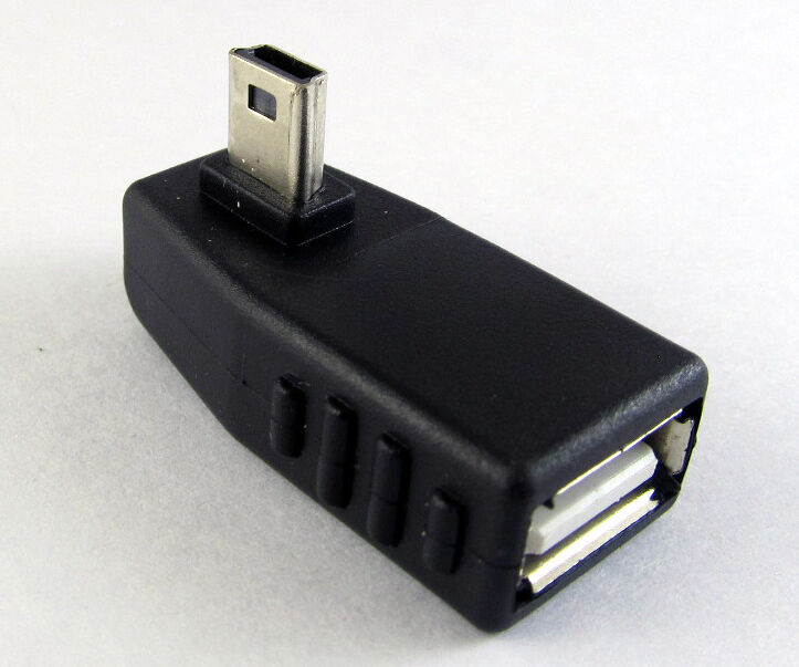 50pcs 5pin USB Male To USB 2.O Female OTG Right Angle 90D Mini Adapter Connector