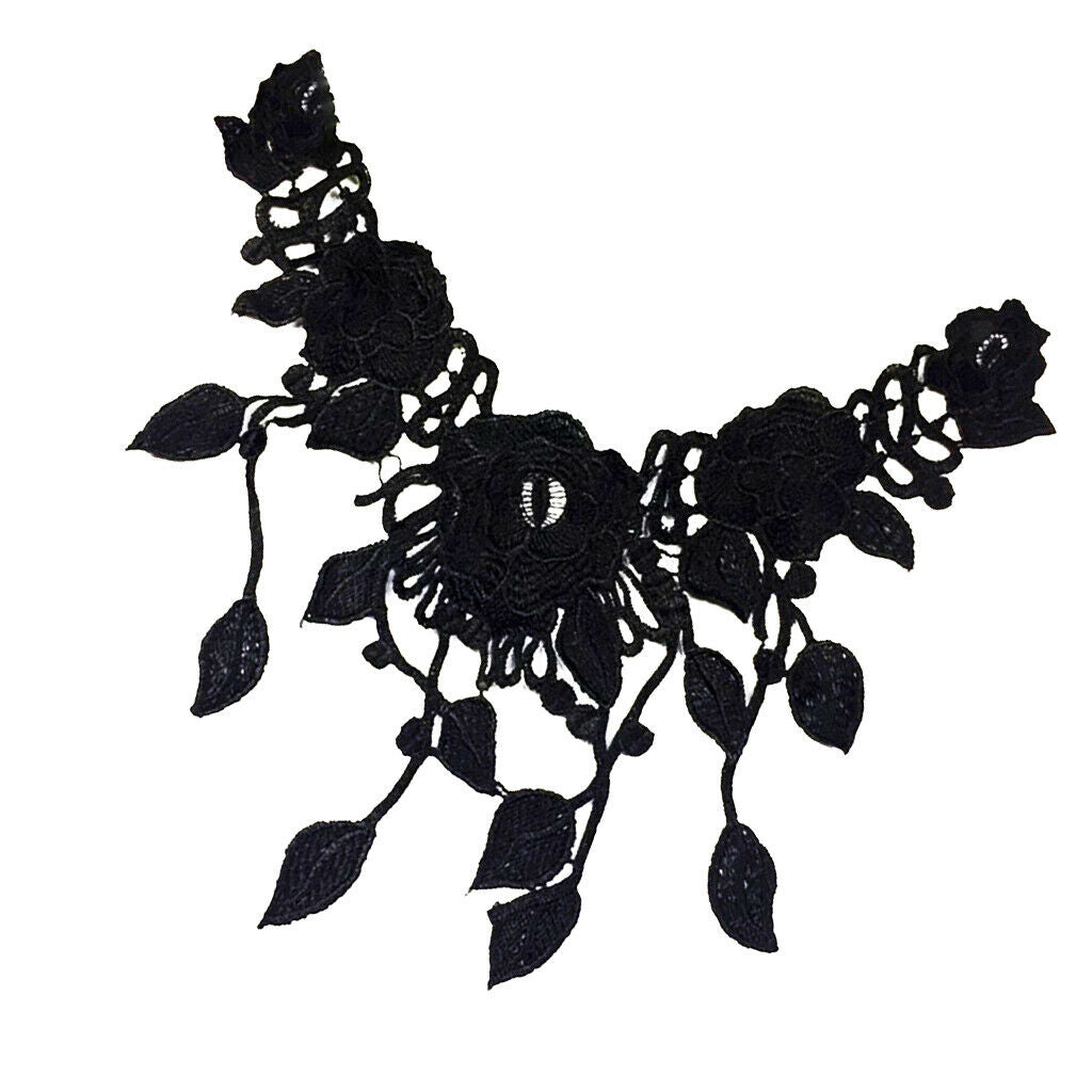 Tassle Embroidered Lace Patches for Wedding Dress Applique Collar Decor
