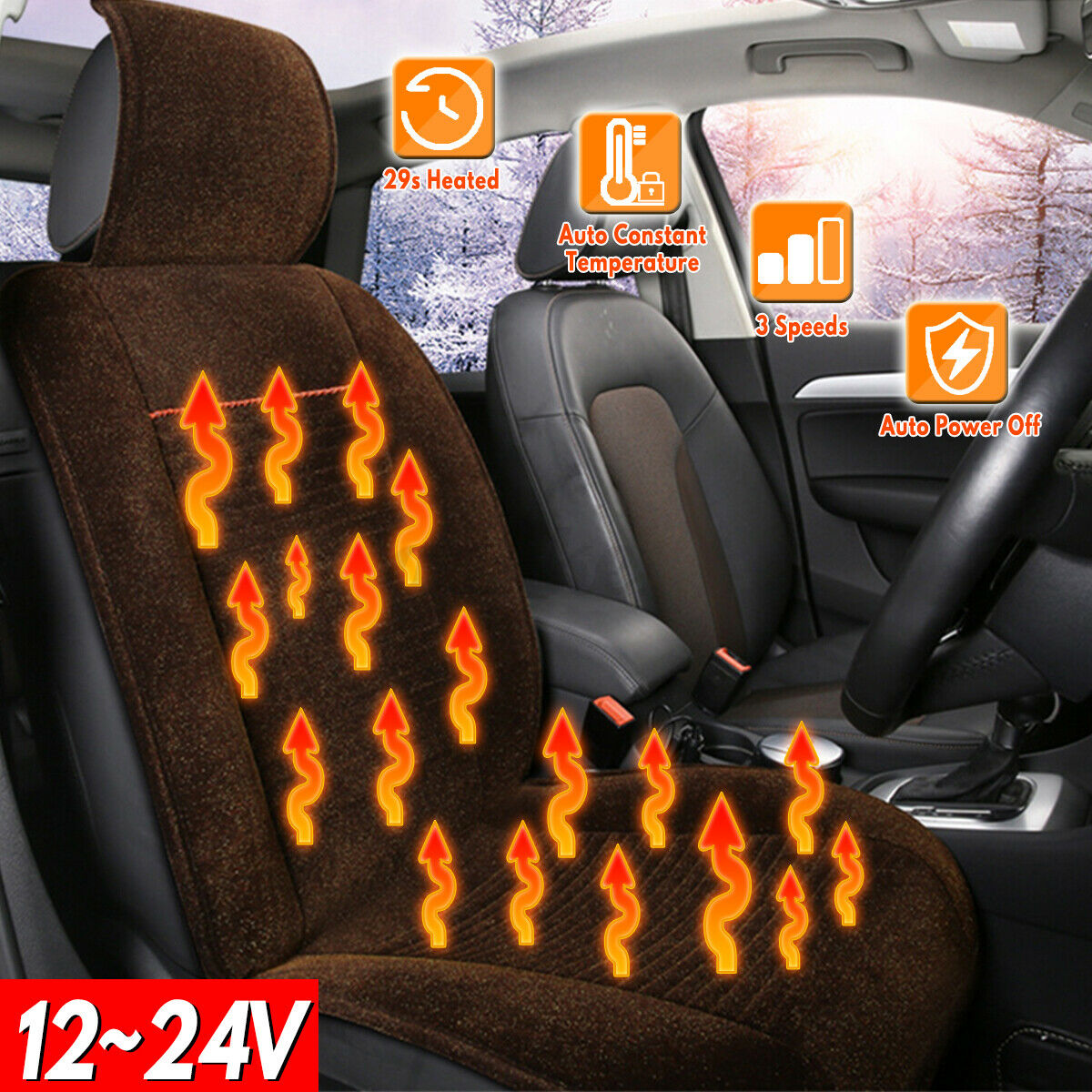 12V Heated Car Seat Cushion Temperature Controller Protector Pad Cover Warmer â—