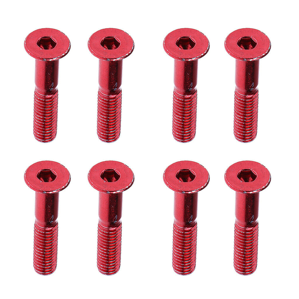 2X 8pcs Replacement Skateboard Truck Hardware Set Longboard Screws Bolts Red