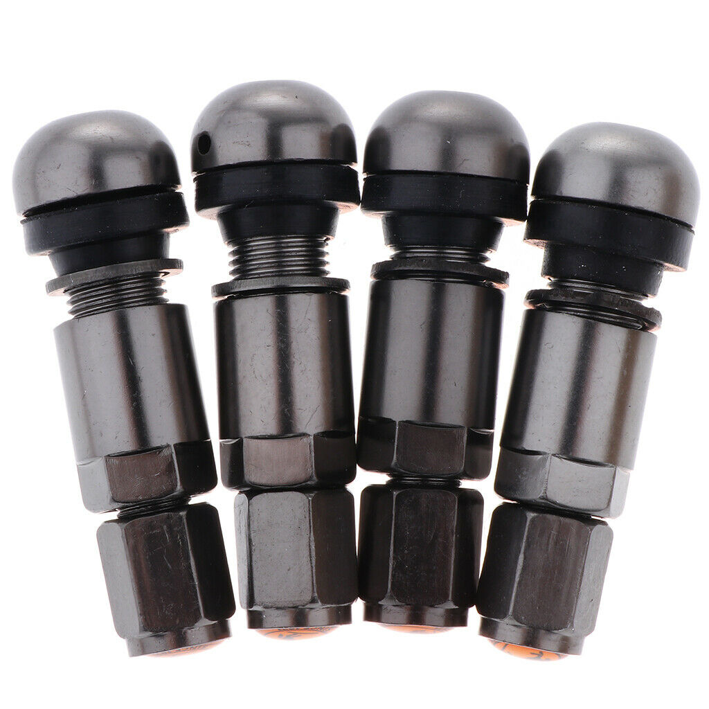 4 Pcs Car Tubeless Wheel Dust Caps Tire Valve Stems Gray