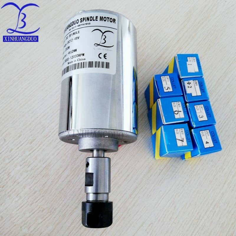 200w air cold cnc engraving machine spindle DC12v-48v motor+ER11 chuck (1mm-7mm)