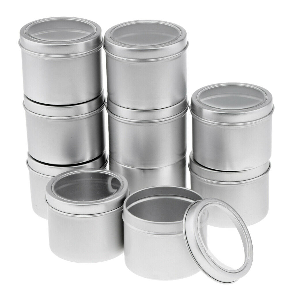 10pcs 100G Round Empty Aluminum Metal Tin Mini Jar Containers for Beauty Make Up