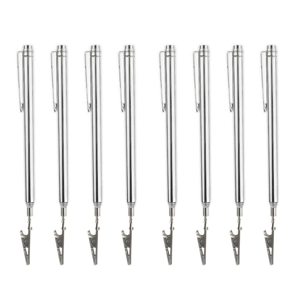 8 Pieces Telescoping Alligator Clip Stainless Steel Portable Handy Pocket