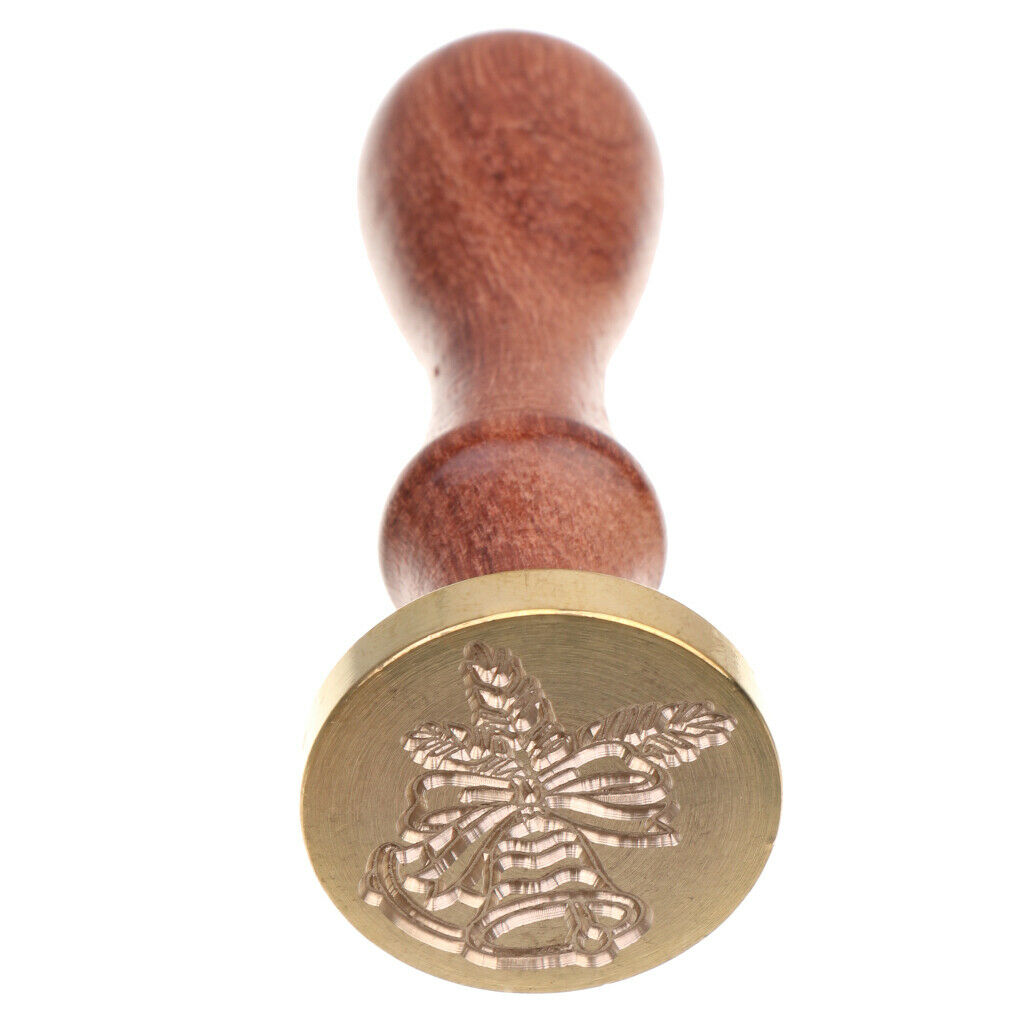 2X Sealing Wax Stamp Xmas Snowflake Bells+5x Wick Sticks for Greeting Cards