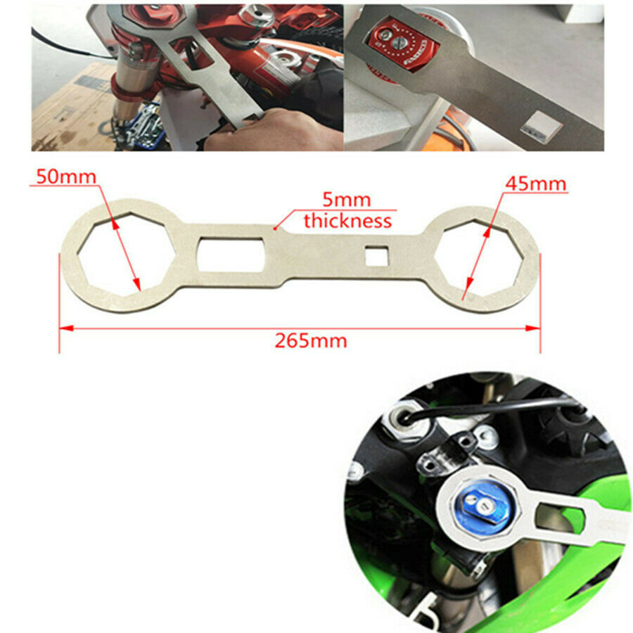 50mm/46mm CNC Stainless Steel Front Fork Cap Wrench Shock Absorber Remove Tool