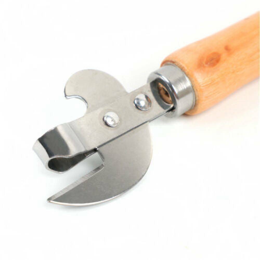 Wooden Handle Stainless Steel Manual Can Tin Beer Bottle Opener Multifunctional