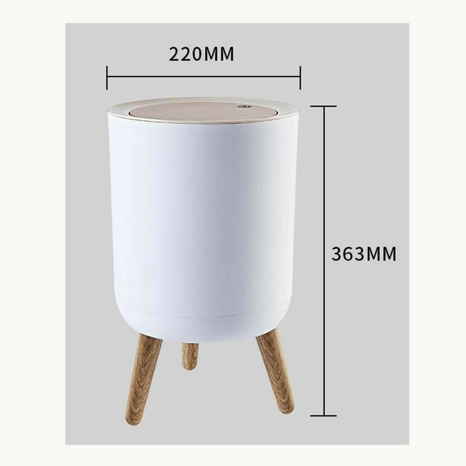 Fashion Modern Trash Can Round Press Lid High Foot Toilet Kitchen Home