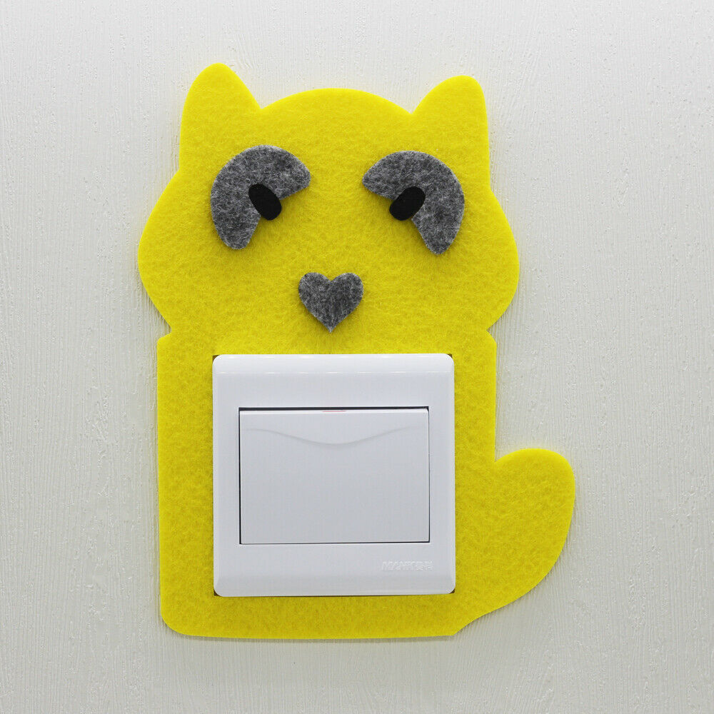 8x Cartoon Hollow Light Switch Vinyl Decals Wall Stickers Felt Owl Cover