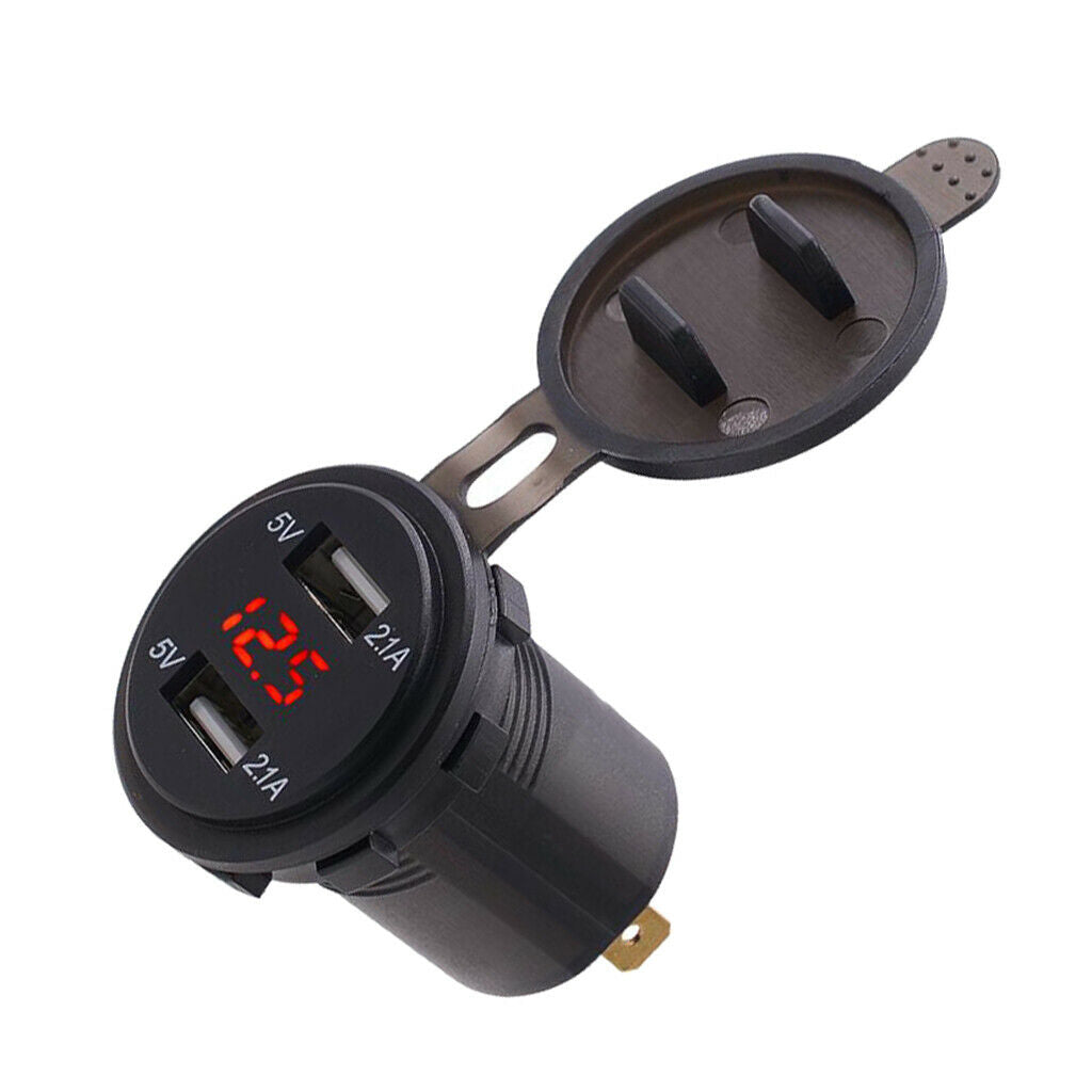 Car Charger USB Voltmeter LED Red Usage For Power Supply Portable Tablets
