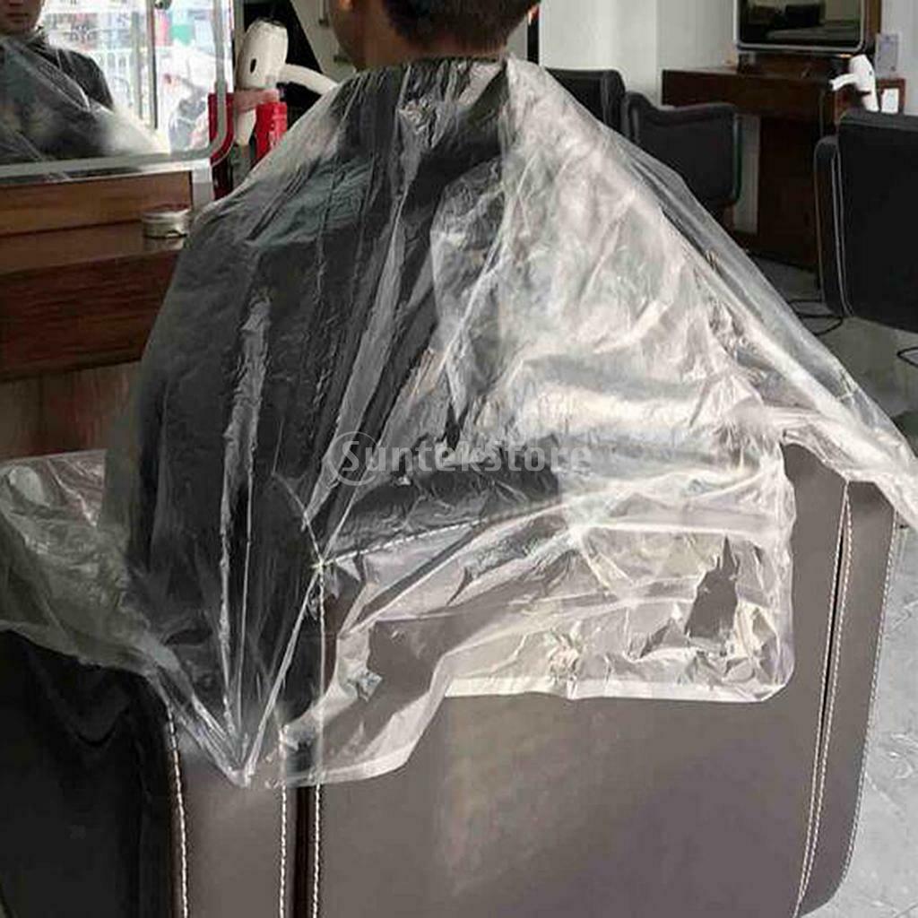 100x Disposable Haircutting Capes Barber Home Shawls Perming Apron with Dye Set