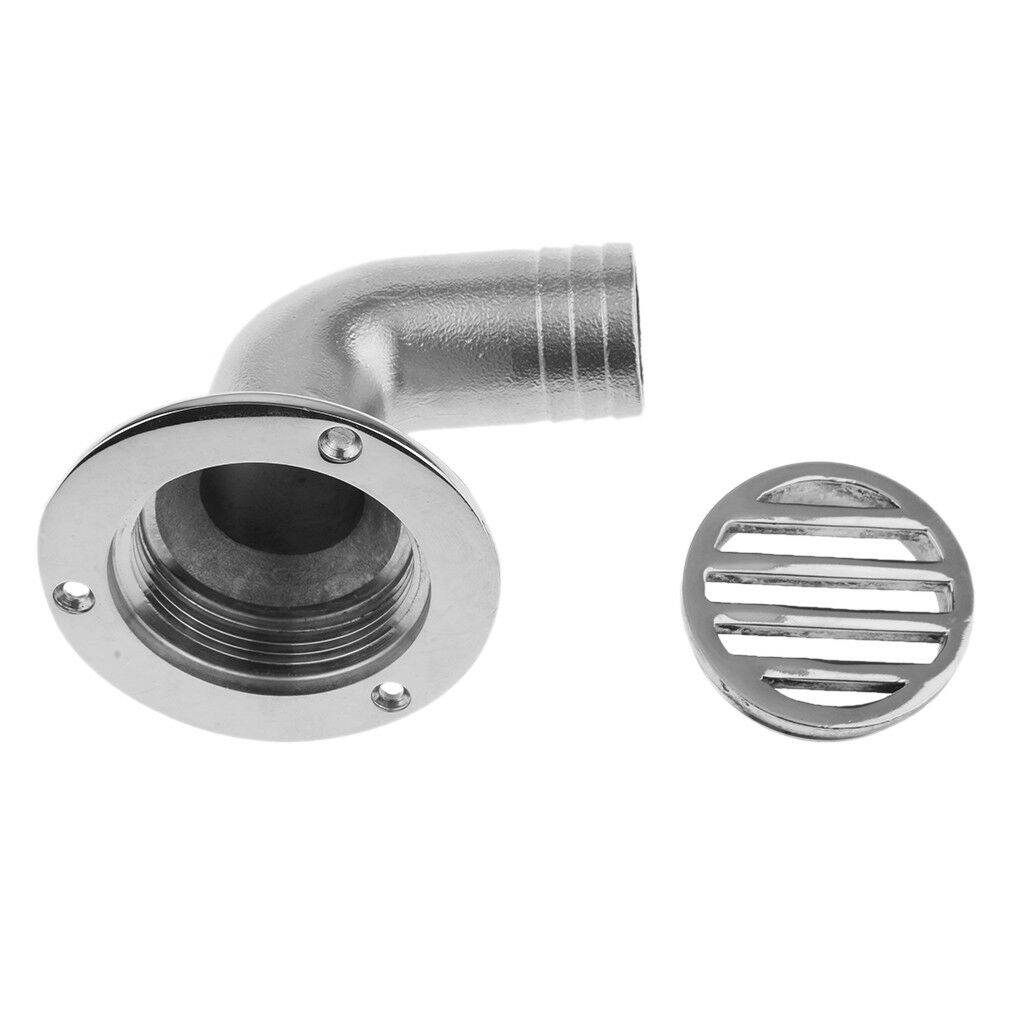 38mm Marine Boat Deck Drain 90 Degree Heavy Duty Stainless Steel Accessory