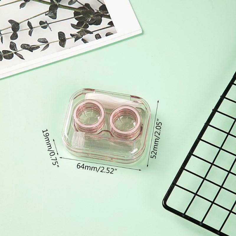 Mini Clear Flip Top Contact Lens Case Travel Soak Storage Container with Bottle