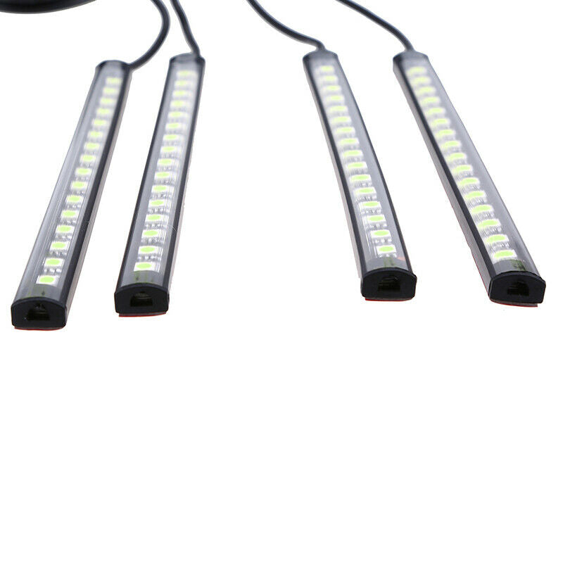 4 RGB-LED Glow Car Interior Lamp Under Dash Footwell Seats Inside Lighting