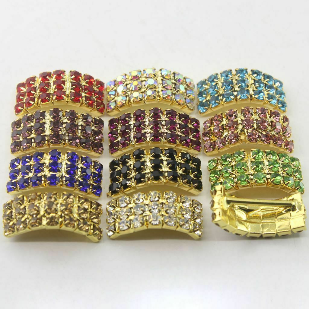 10 Piece Mixed Arched Rhinestone Buckles Diamond Buttons