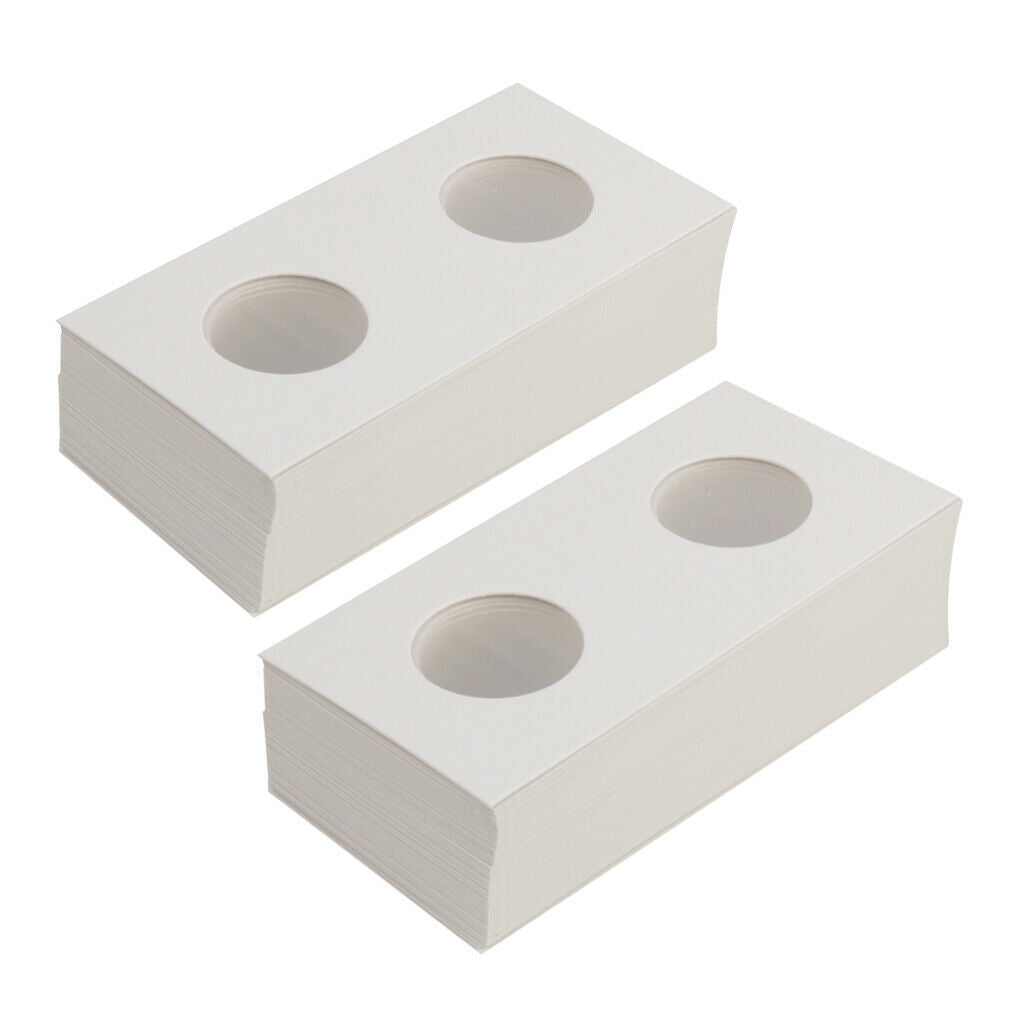 100X Cardboard Coin Holders Flips Mylar Collection Supply 29/27.5mm White