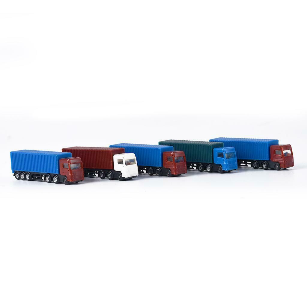 5pcs Trains Models Kits 1/150 Truck Vehicle Toys Cars Parking Street Layout