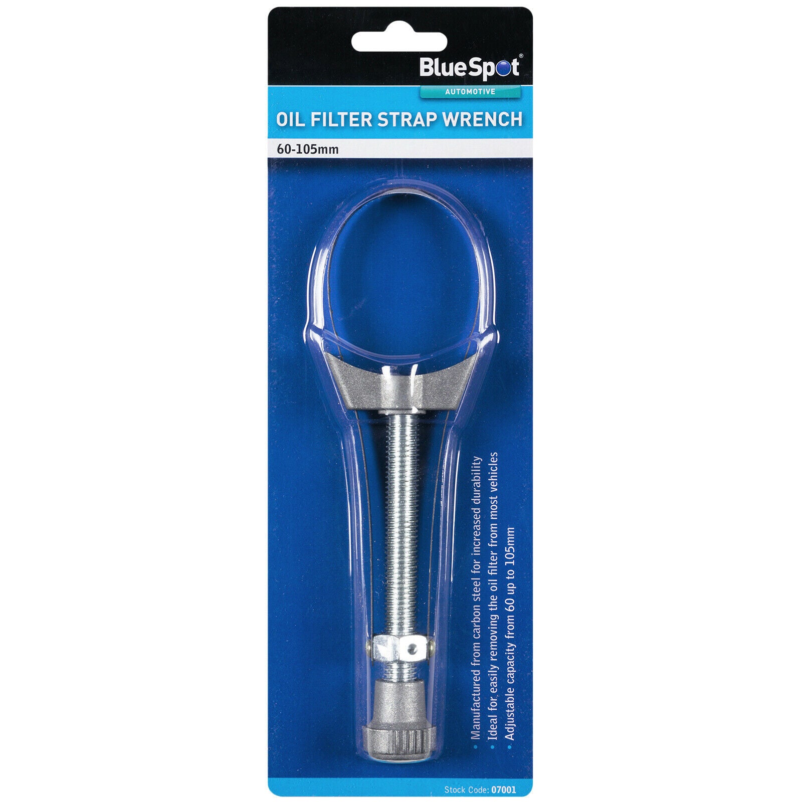 BlueSpot Oil Filter Strap Wrench 60-105mm Car Van Service Removal Remover Tool